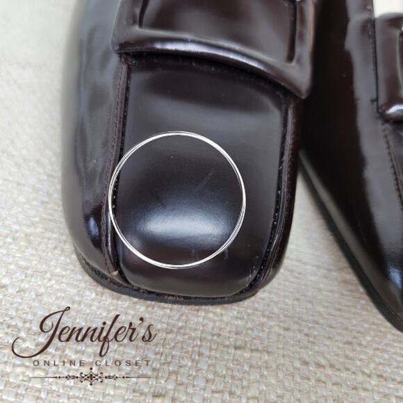 Lord & Taylor Women's Brown Patent Leather Buckle Block Heel Pumps Size 9.5 - Picture 12 of 14